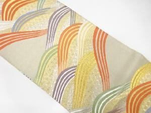 アンティーク　荒波模様織出し袋帯（材料）